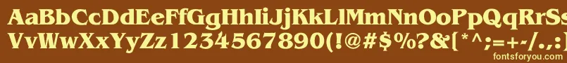 VientienBold-fontti – keltaiset fontit ruskealla taustalla