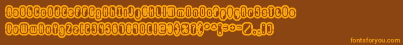 フォントEncapsulateBrk – オレンジ色の文字が茶色の背景にあります。