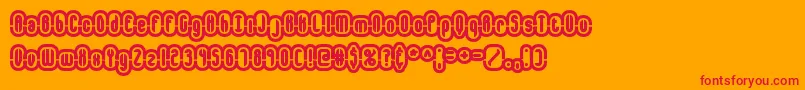 フォントEncapsulateBrk – オレンジの背景に赤い文字