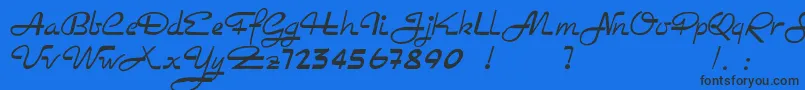 Rockabilly-fontti – mustat fontit sinisellä taustalla