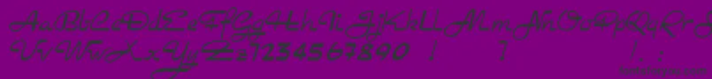 フォントRockabilly – 紫の背景に黒い文字
