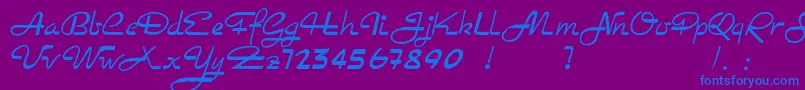 Rockabilly Font – Blue Fonts on Purple Background