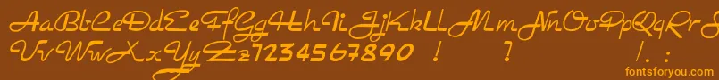 Rockabilly Font – Orange Fonts on Brown Background