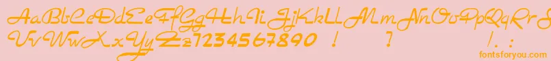 Rockabilly Font – Orange Fonts on Pink Background