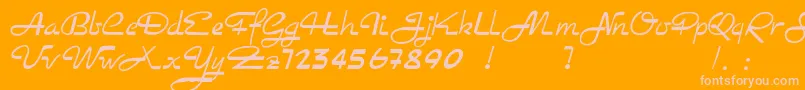 Rockabilly Font – Pink Fonts on Orange Background