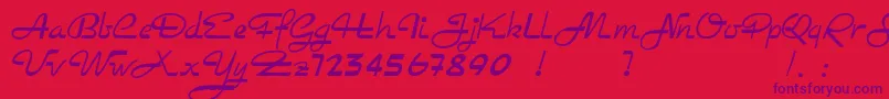 Rockabilly Font – Purple Fonts on Red Background