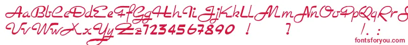 フォントRockabilly – 白い背景に赤い文字