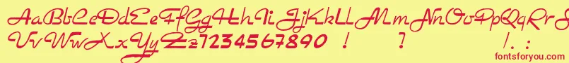 Rockabilly Font – Red Fonts on Yellow Background