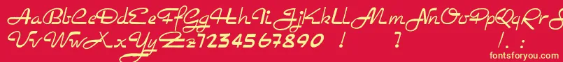 Rockabilly Font – Yellow Fonts on Red Background