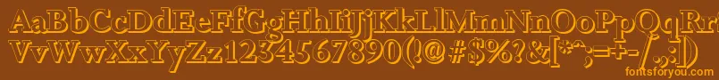 JessicashadowBold Font – Orange Fonts on Brown Background