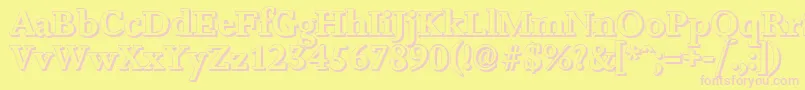 JessicashadowBold Font – Pink Fonts on Yellow Background