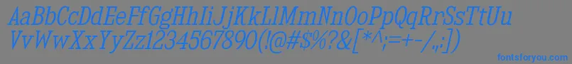 KingsbridgeScLtIt Font – Blue Fonts on Gray Background