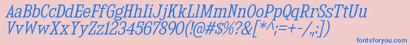 KingsbridgeScLtIt Font – Blue Fonts on Pink Background
