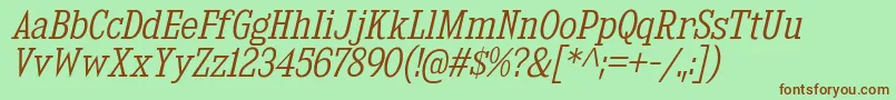 KingsbridgeScLtIt Font – Brown Fonts on Green Background