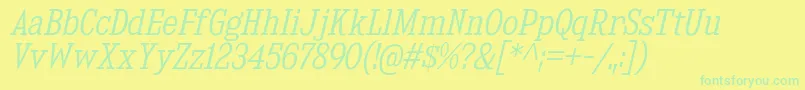 KingsbridgeScLtIt-Schriftart – Grüne Schriften auf gelbem Hintergrund