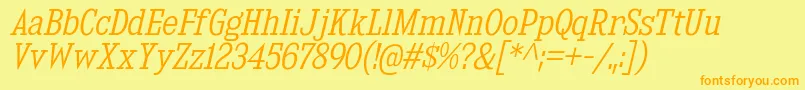 KingsbridgeScLtIt Font – Orange Fonts on Yellow Background