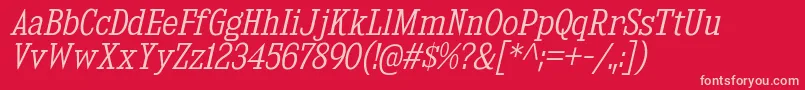 KingsbridgeScLtIt Font – Pink Fonts on Red Background