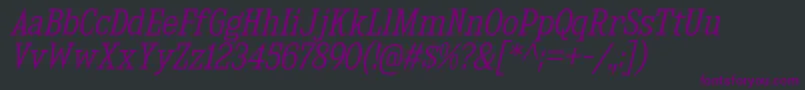 KingsbridgeScLtIt Font – Purple Fonts on Black Background