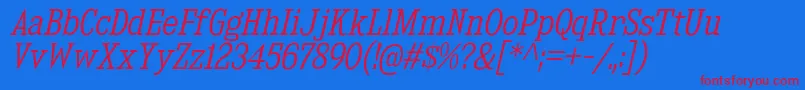 KingsbridgeScLtIt Font – Red Fonts on Blue Background
