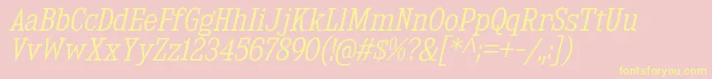 KingsbridgeScLtIt Font – Yellow Fonts on Pink Background