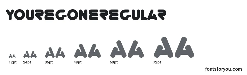 sizes of youregoneregular font, youregoneregular sizes