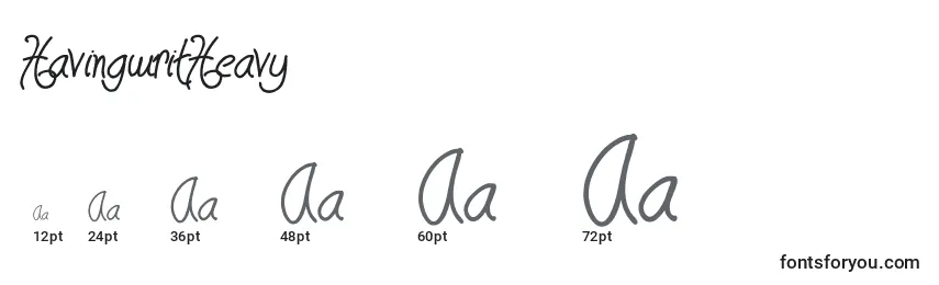 sizes of havingwritheavy font, havingwritheavy sizes