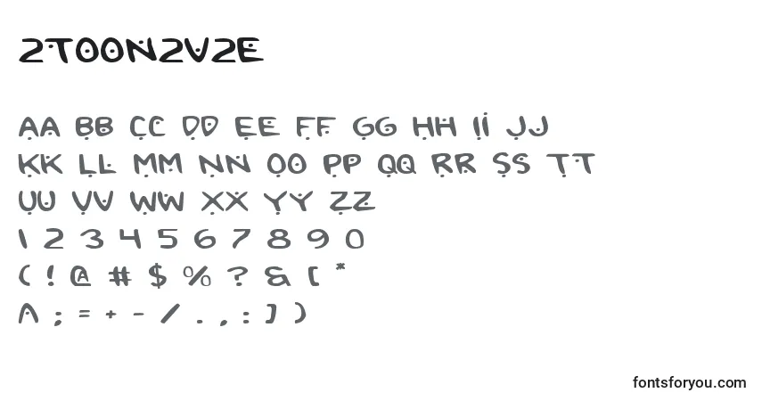 characters of 2toon2v2e font, letter of 2toon2v2e font, alphabet of  2toon2v2e font