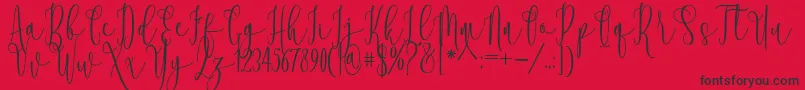 fuente Rooster – Fuentes Negras Sobre Fondo Rojo