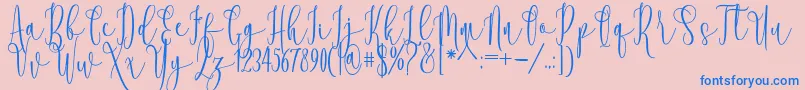 Rooster Font – Blue Fonts on Pink Background