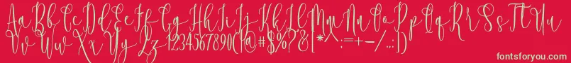 フォントRooster – 赤い背景に緑の文字