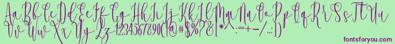 Rooster Font – Purple Fonts on Green Background