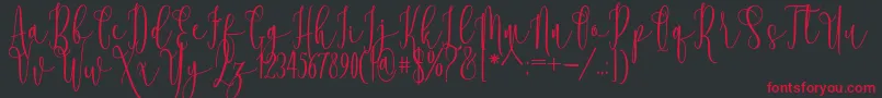 Rooster-Schriftart – Rote Schriften auf schwarzem Hintergrund