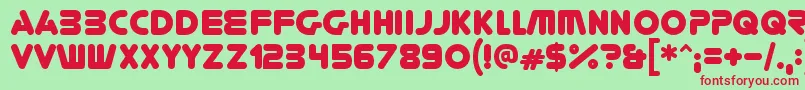 YouregoneRegular Font – Red Fonts on Green Background