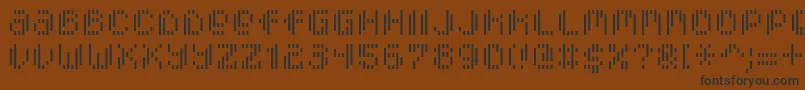 Czcionka PixcelVerticalscan – czarne czcionki na brązowym tle
