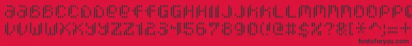 PixcelVerticalscan Font – Black Fonts on Red Background