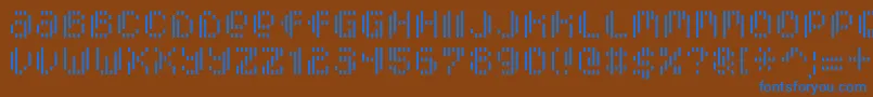 PixcelVerticalscan Font – Blue Fonts on Brown Background