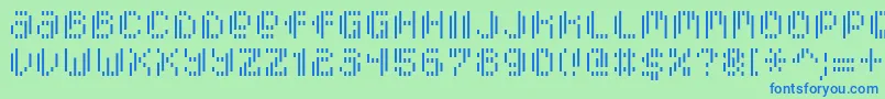 PixcelVerticalscan Font – Blue Fonts on Green Background