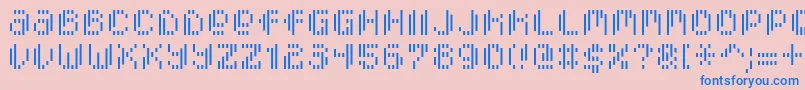 PixcelVerticalscan Font – Blue Fonts on Pink Background