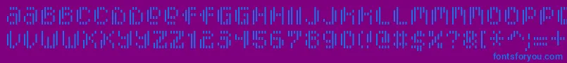 PixcelVerticalscan Font – Blue Fonts on Purple Background