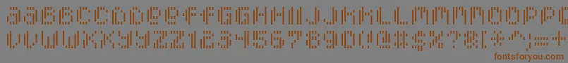 PixcelVerticalscan Font – Brown Fonts on Gray Background