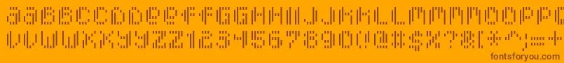 PixcelVerticalscan Font – Brown Fonts on Orange Background