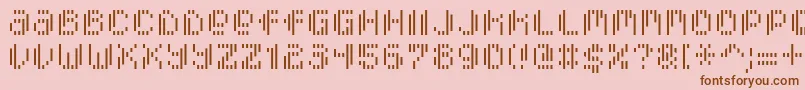 PixcelVerticalscan Font – Brown Fonts on Pink Background