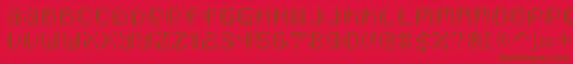 PixcelVerticalscan Font – Brown Fonts on Red Background