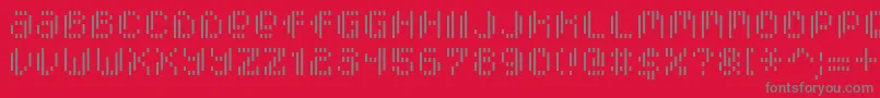 PixcelVerticalscan Font – Gray Fonts on Red Background