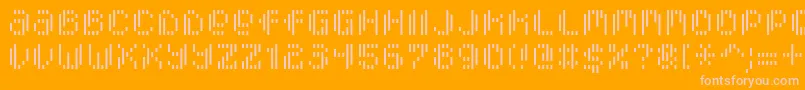PixcelVerticalscan Font – Pink Fonts on Orange Background