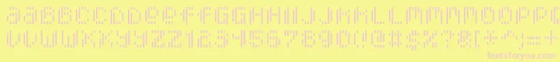 PixcelVerticalscan Font – Pink Fonts on Yellow Background