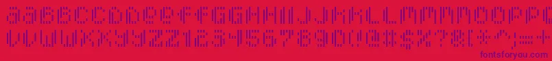 PixcelVerticalscan Font – Purple Fonts on Red Background