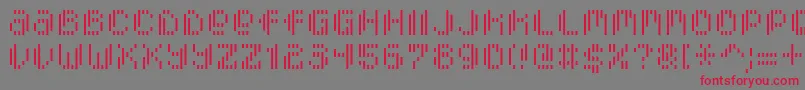 PixcelVerticalscan Font – Red Fonts on Gray Background
