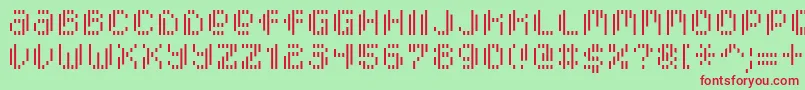 PixcelVerticalscan Font – Red Fonts on Green Background