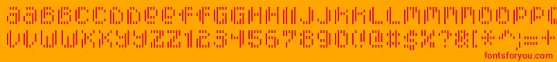 PixcelVerticalscan Font – Red Fonts on Orange Background